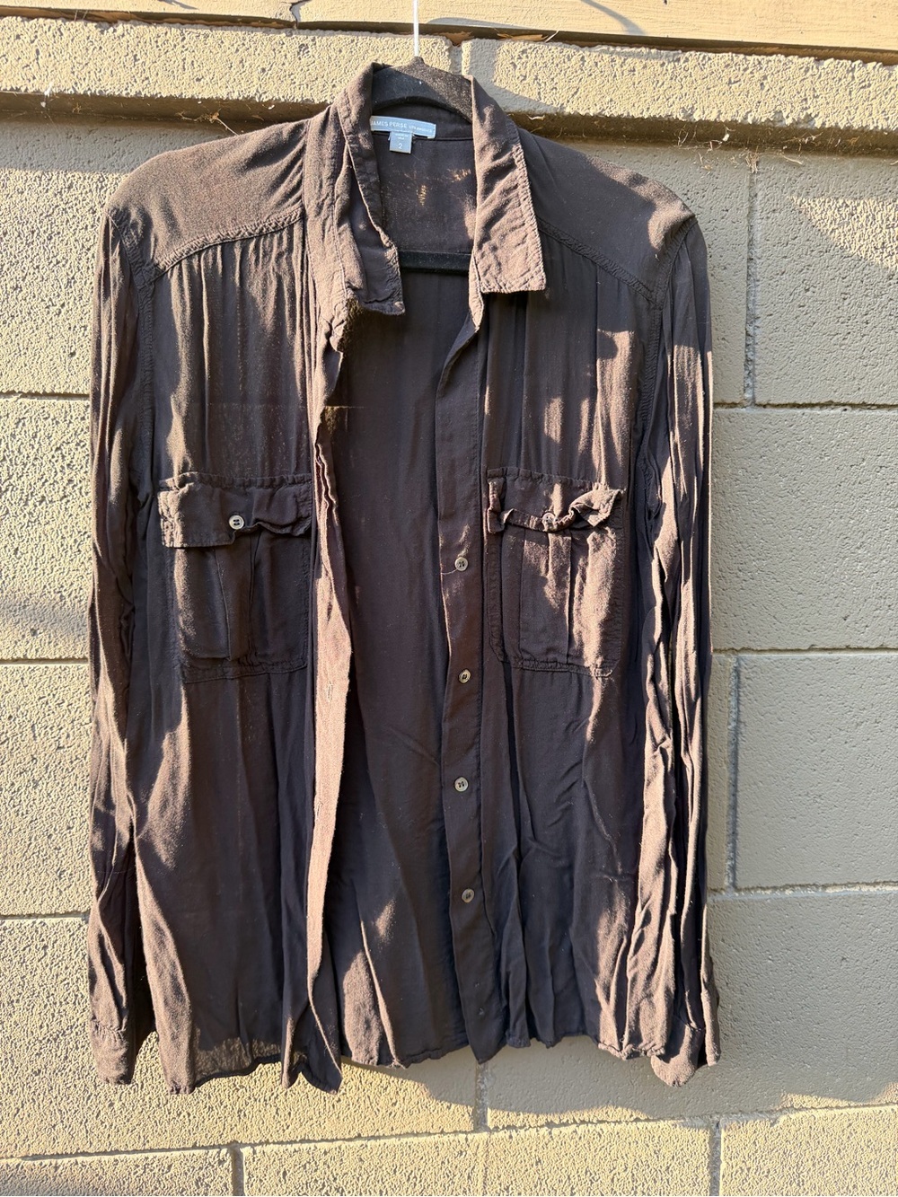 James Perse Long Sleeve Button-Down Shirt/Tunic — Size 2 (S)